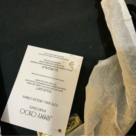 Jimmy Choo Perfume Tote Bag Weekender Shoulder Bag Black Gold NWT! - Picture 6 of 8